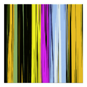 Poster Bleu Jaune Bleu Violet Noir Frappes Verticales