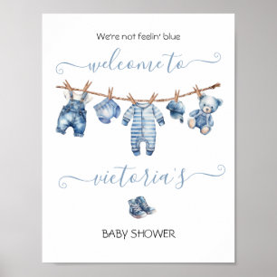 Poster Bleu Jean Baby Denim Baby shower