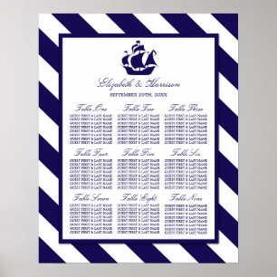 Poster Bleu Mariage de navire marine