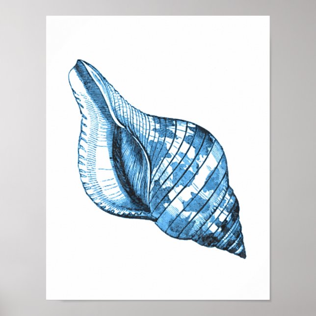 Poster Bleu marin côtier de la mer côtière (Devant)