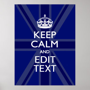 Poster Bleu Minuit Gardez Le Calme Demandez Votre Texte U