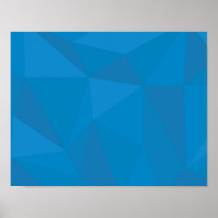 Poster Bleu, moderne, cool, tendance, triangles futuriste