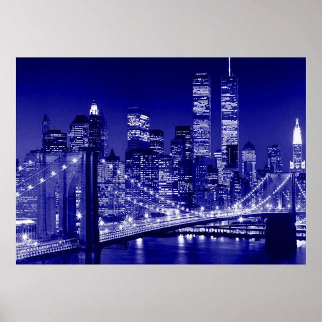 Poster bleu New York City Night (Devant)