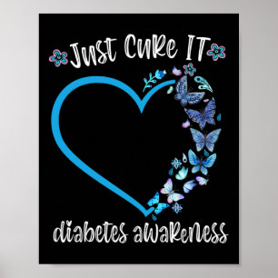 Poster Bleu Papillon Juste Cure It Novembre Diabetes Awar