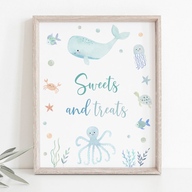 Poster Bleu Pastel Sous la mer Signal d'Anniversaire (Créateur téléchargé)