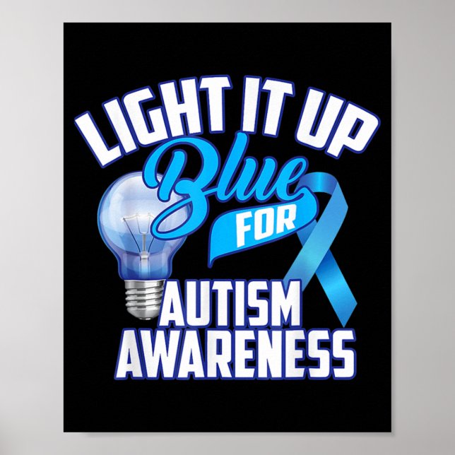 Poster Bleu pour les cadeaux de Sensibilisation sur l'aut (Devant)