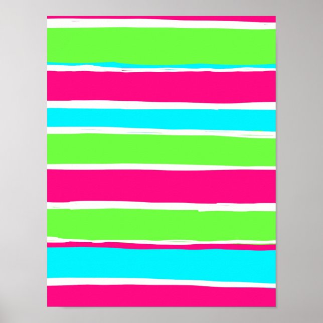Poster Bleu rose vert (Devant)