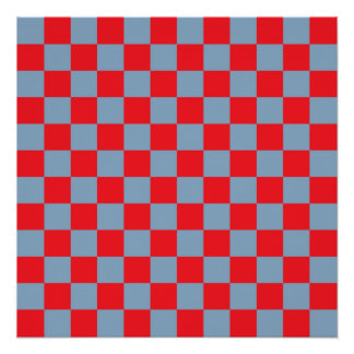 Poster Bleu rouge À damiers En vichy Motif