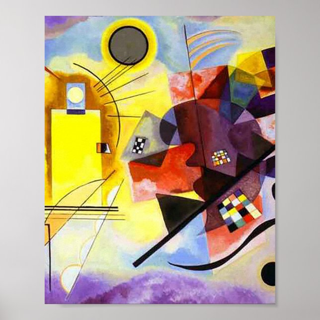 Poster Bleu rouge jaune par Vassily Kandinsky (Devant)