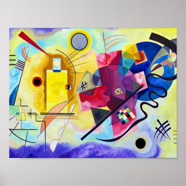 Poster Bleu rouge jaune Wassily Kandinsky (Devant)