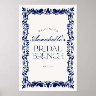 Poster Bleu Talavera Carrelage Fiesta Bridal Brunch Bienv