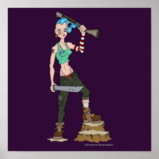 Poster Bleu Tank Girl PLEINE