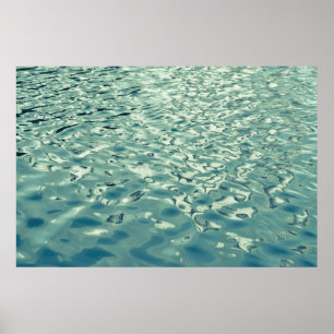Poster Bleu vert de l'eau Abstraite