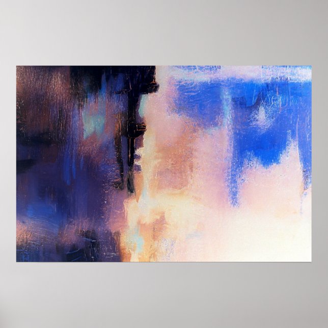 Poster Bleu violet Art Abstrait moderne Imprimer : Affich (Devant)