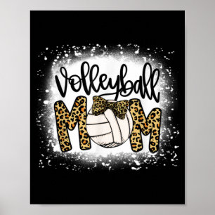 Poster Bleu Volleyball Maman Leopard Fun Ball Maman Mothe