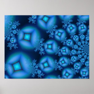 Poster Bleuets Diamants Art Fractal fin