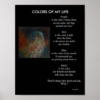 Poster bleus-couleurs, pourpre, est la couleur que je por
