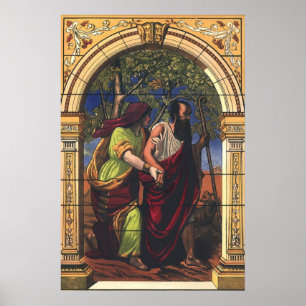 Poster Blind Tobit et épouse Anna, Religion Vintage