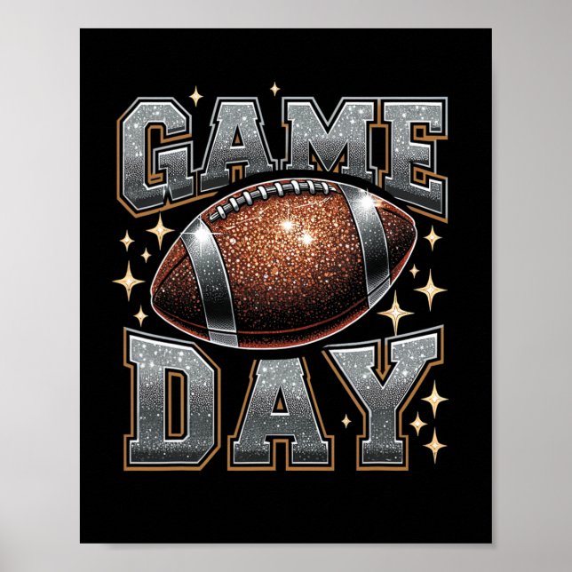 Poster Bling Football Lover Automne Automne Jeu Jour Foot (Devant)