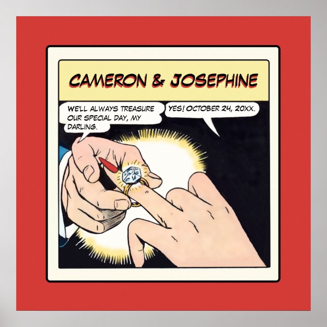 Poster Bling Style Bling Mariage rouge (Devant)