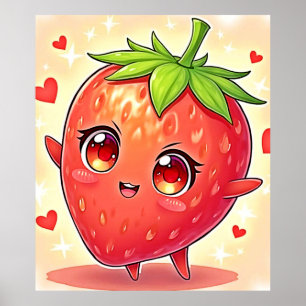 Poster Bliss de fraises sucrées adorables