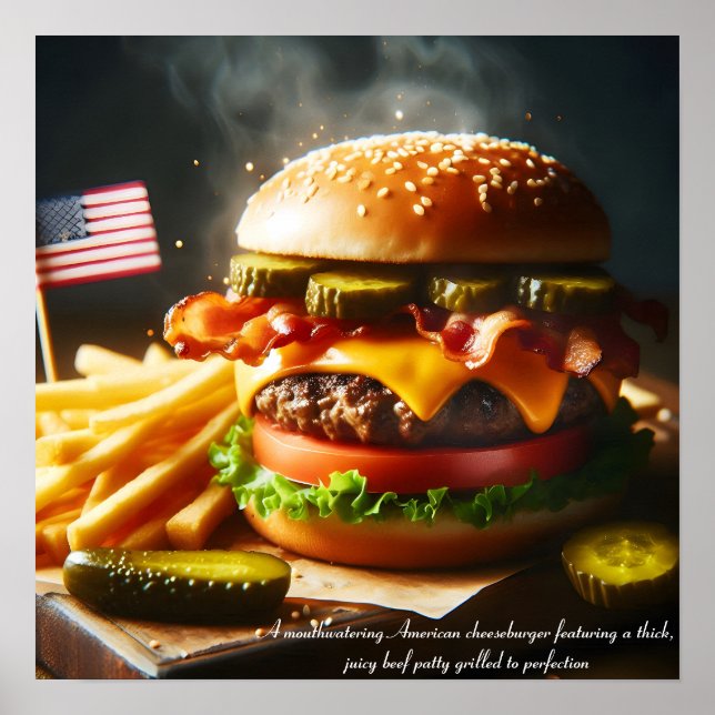 Poster Bliss de hamburger américain (Devant)