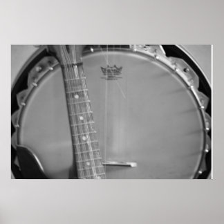 Poster Blk & Wht Banjo