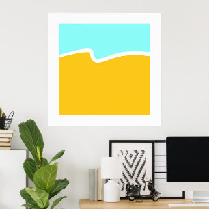 Poster Bloc de couleur d'eau jaune