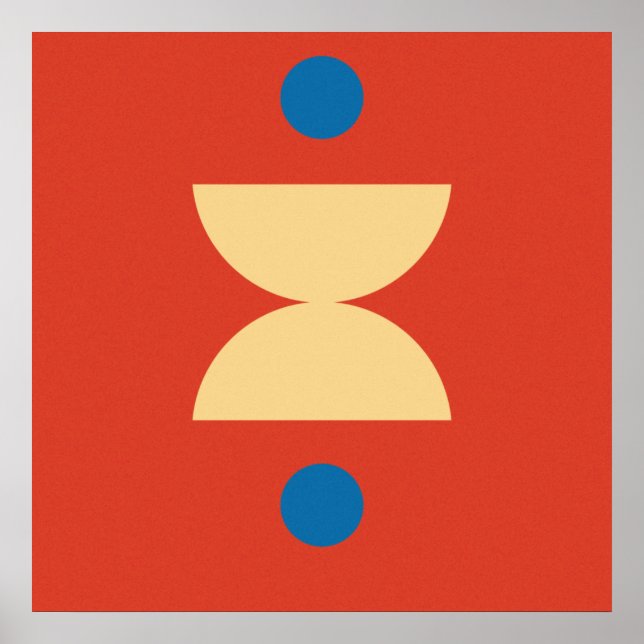 Poster Bloc de couleur géométrique de l'équilibre du mili (Devant)