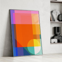 Bloc de couleur géométrique vibrant Art Abstrait m