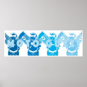 Poster Bloc moteur en pierre de Moto Guzzi V7