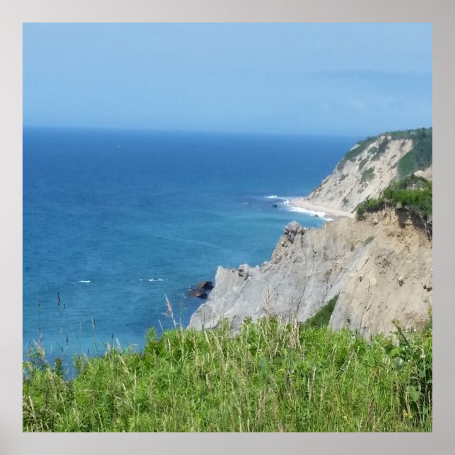 Poster Block Island Bluffs - Block Island, Rhode Island (Devant)