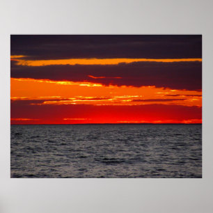 Poster Block Island Sunset Ocean