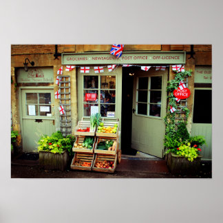 Poster Blockley Village Shop Cotswolds Gloucestershire