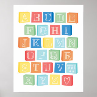 Poster Blocs d'alphabet Art Moderne pour Enfants