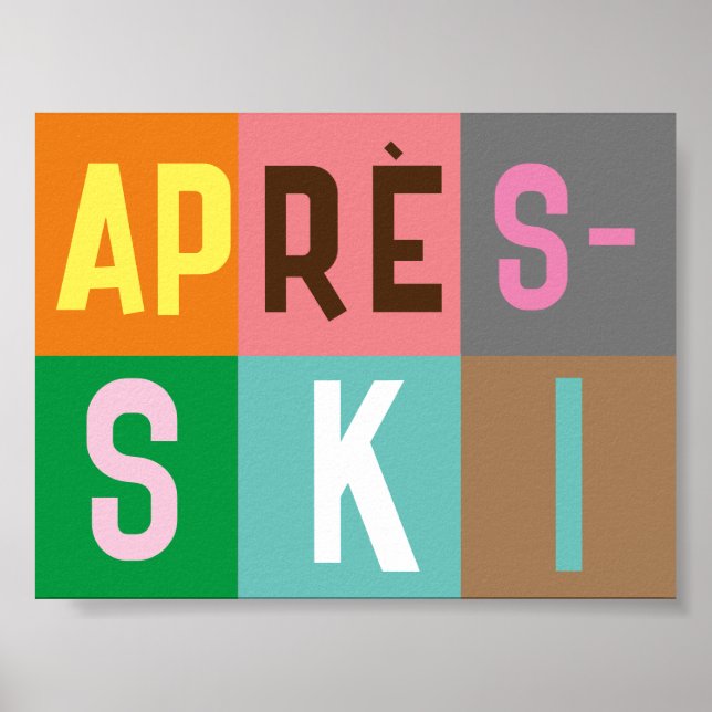Poster Blocs de couleur après ski (Devant)