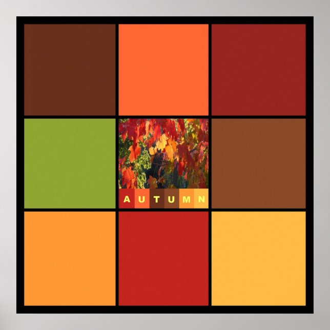 Poster Blocs de couleurs d'automne (Devant)