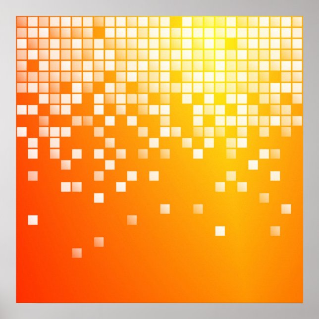 Poster Blocs orange (Devant)