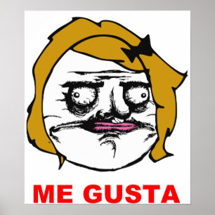 Poster Blonde Female Me Gusta Comic Rage Face Mème