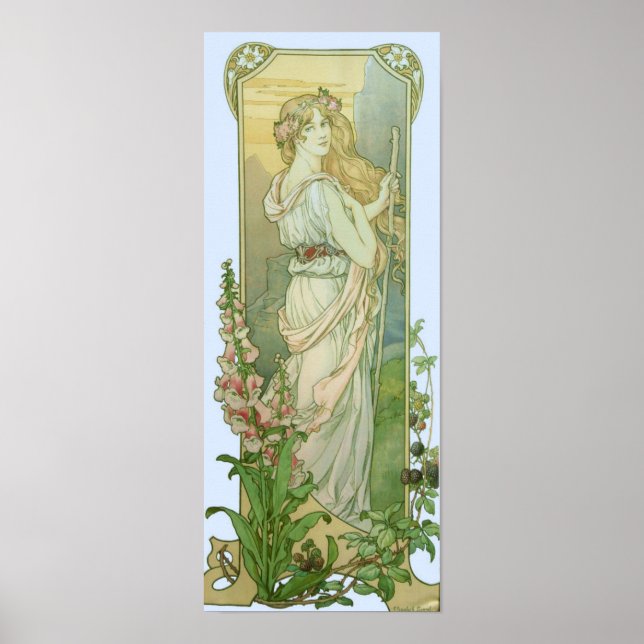 Poster Blonde Lady en blanc (Devant)