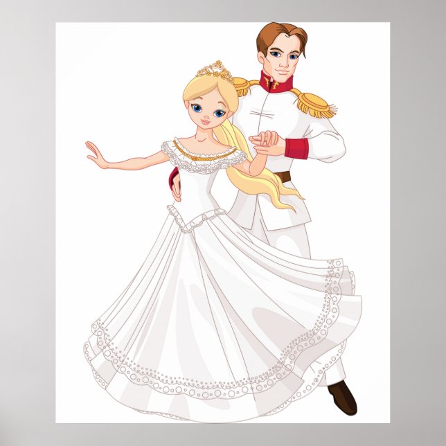 Poster Blonde Princess and Charming Prince Fairytale (Devant)