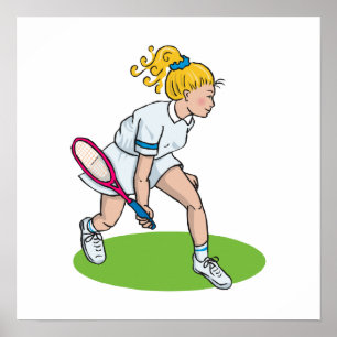 Poster Blonde Tennis Girl