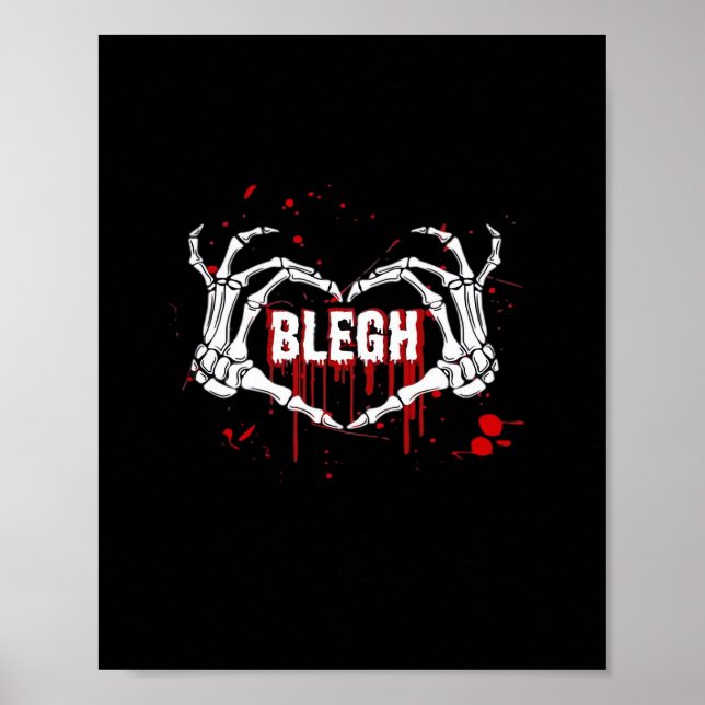 Poster Bloody Breakdown, Skeleton Heart Hands Emo, Metalc (Devant)