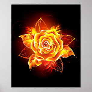 Poster Blooming Fire Rose