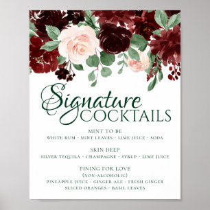 Poster Blooms rustiques   Terracotta Marsala Signature Bo