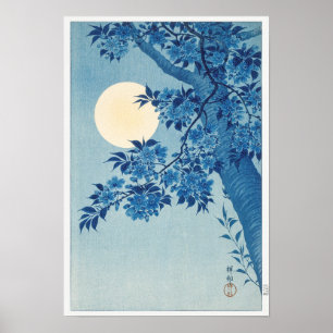 Poster Blossoming Cherry on a Moonlit Night
