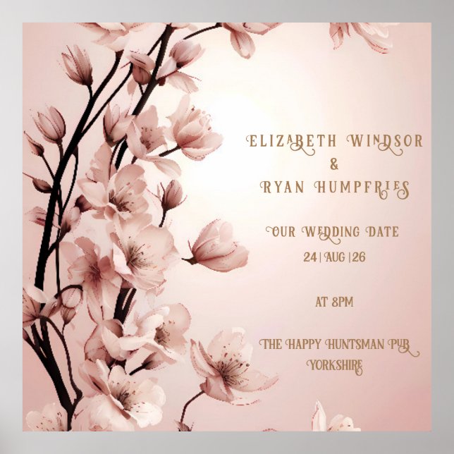 Poster Blossoms of Love" Collection Faire-part de mariage (Devant)