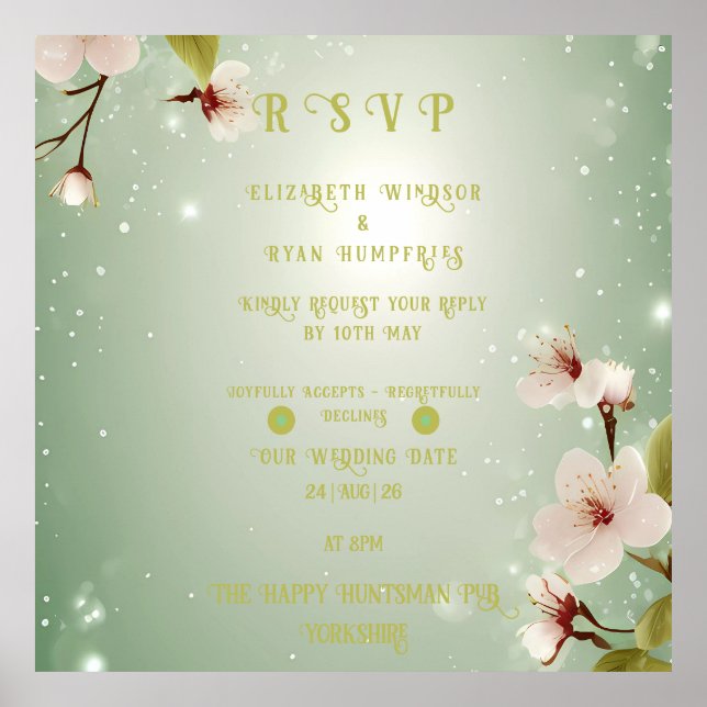 Poster Blossoms of Love" Collection Faire-part de mariage (Devant)