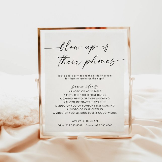 Poster Blow their Phone Sign | Jeu photo Mariage (Créateur téléchargé)