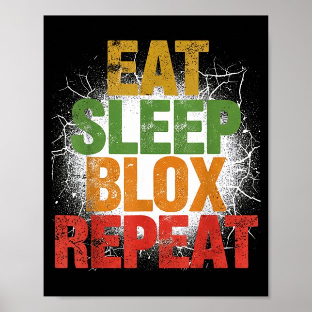 Poster Blox Gaming _ Eat Sleep Blox Repeat _ Kids Gaming  (Devant)